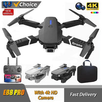 Drone E88Pro RC 4K 1080P Wide Angle HD Camera Foldable Helicopter WIFI FPV Height Hold Gift Toy