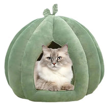 Pumpkin shaped cat bed